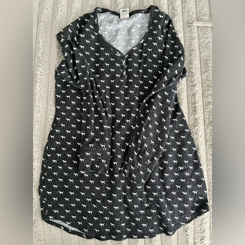 PINK Victoria's Secret black and White Dog Print dress / PJ